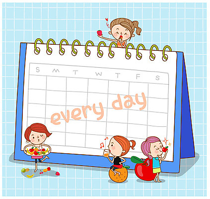 전신 여자 오렌지 과일 일러스트 딸기 바나나 관리 키위 여러명 성인 뷰티 달력 변화 사과 국내일러스트 AI파일 다수 컨셉 사람 파일형식 벡터