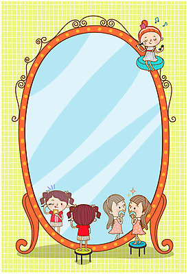 전신 여자 일러스트 관리 성인 세명 화장 뷰티 거울 변화 볼터치 눈화장 파우더팩트 국내일러스트 AI파일 컨셉 사람 화장품 파일형식 벡터