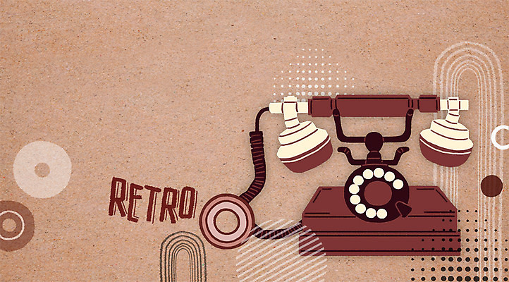 PSD 백그라운드 일러스트 사람없음 전화기 복고 국내일러스트 파일형식