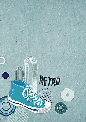 PSD 백그라운드 일러스트 사람없음 스니커즈 복고 국내일러스트 운동화 파일형식