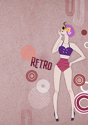 전신 PSD 여자 패션 수영복 백그라운드 일러스트 한명 성인 선글라스 추억 복고 수영모 국내일러스트 1 옷 안경 컨셉 사람 수영용품 파일형식