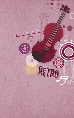 PSD 음악 백그라운드 음표 일러스트 사람없음 바이올린 복고 국내일러스트 기호 현악기 문화예술 파일형식