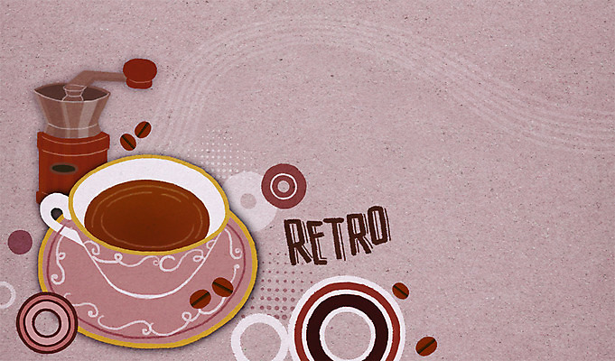 PSD 커피 백그라운드 일러스트 사람없음 원두 복고 그라인더 국내일러스트 음료 커피용품 파일형식