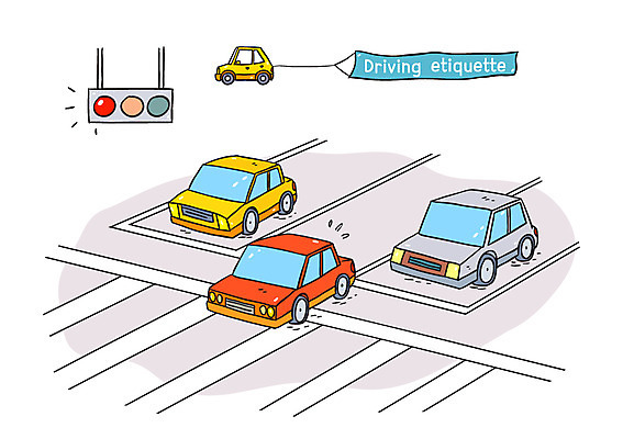 도로 일러스트 자동차 사람없음 운전 깃발 횡단보도 신호등 교통안전 안전운전 적신호 차선위반 로드에티켓 국내일러스트 AI파일 길 육상교통 교통시설 모션 안전 예절 보행로 위반 파일형식 벡터