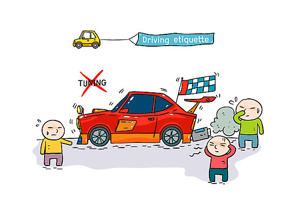남자 일러스트 자동차 세명 금지 깃발 X 아니오 교통안전 소음 안전운전 배기가스 불법 로드에티켓 국내일러스트 AI파일 알파벳 육상교통 안전 사람 소리 예절 범죄 파일형식 벡터