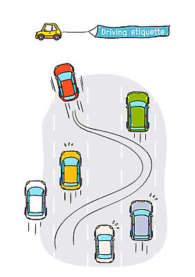 도로 일러스트 자동차 사람없음 운전 깃발 교통안전 안전운전 난폭운전 추월 로드에티켓 국내일러스트 AI파일 길 육상교통 교통시설 모션 안전 예절 파일형식 벡터