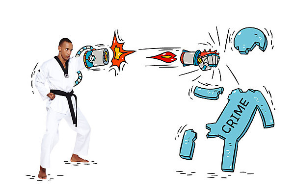 전신 서양인 편집이미지 남자 흑인 포토일러 미래 한명 서기 20대 성인 손상 펀치 범죄 로봇 태권도 태권도복 로봇팔 4차산업 미래산업 이미지편집 AI파일 외국인 1 산업 컨셉 모션 도복 사람 청년 격투기 파일형식 벡터