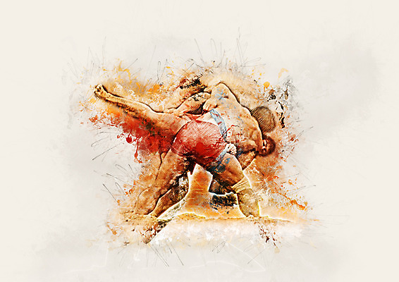 PSD 편집이미지 남자 스포츠 캘리그라피 포토일러 운동선수 경기 성인 두명 경쟁 씨름 씨름선수 이미지편집 컨셉 사람 전통놀이 파일형식