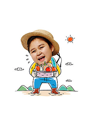 편집이미지 여자 포토일러 산 한명 웃음 들기 성인 30대 태양 바구니 농사 당근 한국인 수확 사과 밀짚모자 귀농 이미지편집 AI파일 자연요소 모자_잡화 1 농업 과일 모션 뿌리채소 표정 사람 동양인 장년 파일형식 벡터