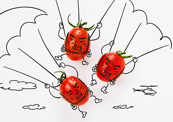 구름 편집이미지 방울토마토 포토일러 의인화 사람없음 헬리콥터 낙하산 이미지편집 AI파일 자연요소 토마토 비행기 파일형식 벡터