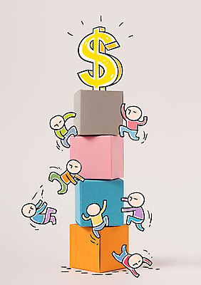 편집이미지 비즈니스 포토일러 여러명 금융 상자 쌓기 달러 오르기 이미지편집 AI파일 다수 돈 모션 사람 경제 파일형식 벡터