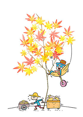 편집이미지 단풍 포토일러 단풍나무 사람없음 수레 수확 기타 비교 개미 게으름 개미와베짱이 베짱이 이미지편집 AI파일 나무 곤충 컨셉 잎 농업 현악기 동화 카트 파일형식 벡터