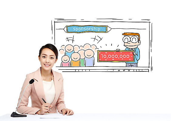 외국인 편집이미지 여자 남자 포토일러 웃음 동양인 여러명 상반신 20대 성인 비즈니스우먼 뉴스 아나운서 마이크 후원 후원금 이미지편집 AI파일 직업 음향기기 다수 비즈니스 표정 사람 인종 청년 도움 직장인 파일형식 벡터