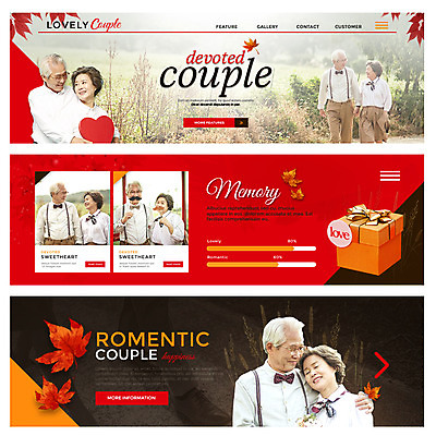 PSD 템플릿 배너 여자 할아버지 노년 남자 행복 할머니 웹템플릿 사랑 여러명 선물상자 노부부 한국인 60대 이벤트배너 웹배너 이미지템플릿 부부 감정 다수 선물 사람 동양인 성인 상자 파일형식