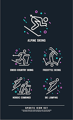 아이콘 스포츠 올림픽 겨울 스키 겨울스포츠 동계올림픽 사람모양 사람없음 세트 픽토그램 픽토그램아이콘 스키점프 노르딕복합 알파인스키 크로스컨트리 프리스타일스키 2D아이콘 AI파일 모양 계절 경기 파일형식 벡터