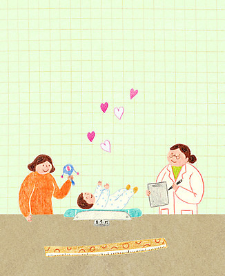 전신 PSD 여자 남자 어린이 일러스트 엄마 사랑 상반신 성인 세명 장난감 의사 하트 아기 키재기 체중측정 국내일러스트 모양 감정 가족 사람 의료진 측정 키_신체 파일형식