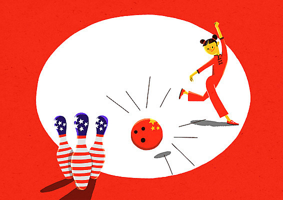 전신 PSD 여자 일러스트 한명 성인 중국인 미국 중국 볼링핀 볼링 성조기 오성홍기 볼링공 국내일러스트 외국인 1 아시아 북아메리카 공 사람 동양인 구기 볼링용품 국기 파일형식