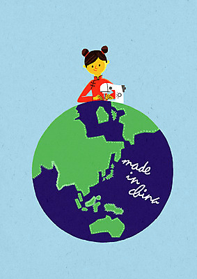 PSD 여자 지구 일러스트 한명 상반신 성인 중국인 중국 재봉틀 국내일러스트 외국인 1 아시아 사람 동양인 파일형식