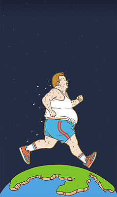 전신 PSD 남자 지구 다이어트 일러스트 한명 성인 달리기 운동 비만 땀 국내일러스트 1 모션 건강 사람 몸매 파일형식