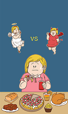 PSD 여자 빵 다이어트 일러스트 피자 스파게티 한명 상반신 성인 치킨 주스 인스턴트 악마 유혹 컵케이크 비만 고민 식이조절 국내일러스트 1 감정 음료 음식 컨셉 패스트푸드 파스타 서양음식 건강 사람 케이크 몸매 닭고기요리 파일형식