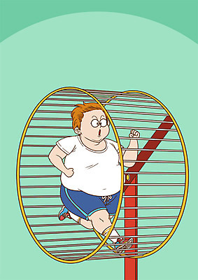 전신 PSD 남자 다이어트 일러스트 한명 성인 달리기 운동 비만 다람쥐통 국내일러스트 1 모션 건강 사람 몸매 파일형식