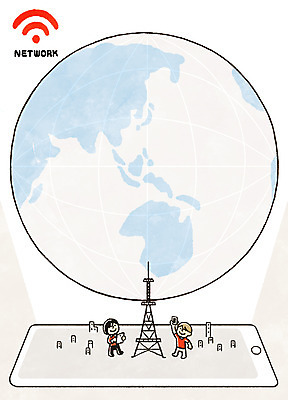 전신 PSD 남자 지구 세계지도 인터넷 일러스트 빌딩 성인 두명 스마트폰 태블릿 네트워크 와이파이 송신탑 무선네트워크 국내일러스트 지도 사람 건물 전자제품 핸드폰 스마트기기 세계 탑 무선인터넷 파일형식