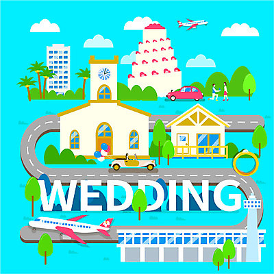 여자 남자 도로 결혼 프로포즈 일러스트 자동차 비행기 여러명 성인 타이포그라피 야자수 교회 마을 신혼여행 반지 공항 웨딩케이크 웨딩카 웨딩샵 국내일러스트 AI파일 나무 문자 길 육상교통 다수 장신구 항공교통 종교건축 교통시설 대중교통 사람 이벤트 건물 케이크 파일형식 벡터
