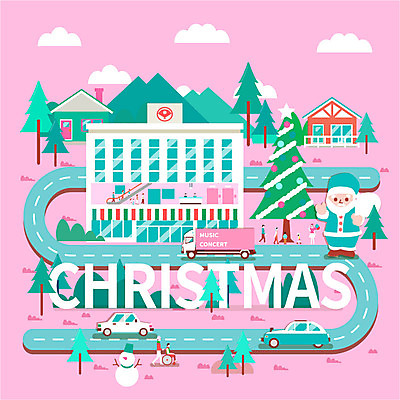 여자 남자 도로 어린이 크리스마스 겨울 일러스트 자동차 눈사람 주택 여러명 성인 타이포그라피 크리스마스트리 산타클로스 마을 백화점 국내일러스트 AI파일 문자 계절 기념일 길 육상교통 다수 교통시설 사람 건물 상점 파일형식 벡터
