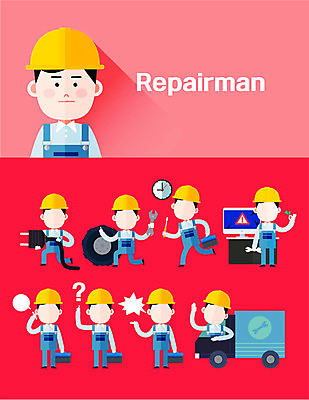 아이콘 직업 캐릭터 남자 포즈 말풍선 자동차 직업캐릭터 여러명 성인 컴퓨터 세트 트럭 시간 플랫 수리 콘센트 서비스 타이어 통화 정비공 얼굴없음 남자만 2D아이콘 AI파일 육상교통 다수 모션 사람 전자제품 기술자 파일형식 벡터