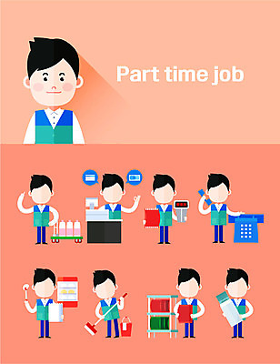 아이콘 직업 캐릭터 남자 포즈 직업캐릭터 여러명 성인 세트 계산 플랫 청소 바코드 정리 아르바이트 월급 매대 매점 캐셔 편의점 얼굴없음 남자만 최저임금 비정규직 2D아이콘 AI파일 다수 비즈니스 사람 경제 상점 파일형식 벡터