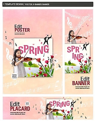 PSD 배너 배너템플릿 여자 남자 가로배너 꽃 ZIP 포스터 세로배너 어린이 음악 연주 음표 소녀 두명 세트 축제 봄 한국인 현수막 바이올린 지휘자 식물 템플릿 기호 계절 현악기 문화예술 사람 동양인 가로 세로 음악가 파일형식
