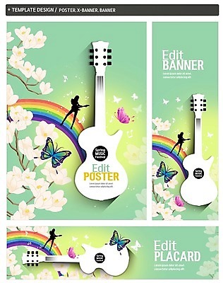 PSD 배너 배너템플릿 여자 가로배너 실루엣 ZIP 포스터 세로배너 음악 나비 무지개 연주 한명 세트 축제 봄 현수막 기타 목련 자연요소 템플릿 1 계절 꽃 곤충 현악기 문화예술 촬영기법 사람 가로 세로 파일형식