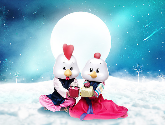 전신 PSD 편집이미지 한국전통 여자 남자 새해 프레임 앉기 두명 앞모습 30대 선물상자 보름달 닭 한복 닭캐릭터 새해선물 정유년 이미지편집 전통 뷰포인트 동물캐릭터 모션 조류 한국 선물 사람 장년 상자 달 전통의상 파일형식 2017년 명절선물