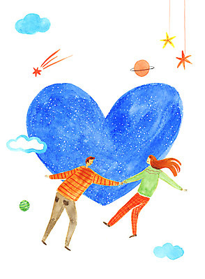 전신 PSD 구름 커플 여자 남자 별 일러스트 사랑 두명 우주 손잡기 행성 하트 유성 국내일러스트 자연요소 모양 감정 관계 모션 사람 파일형식