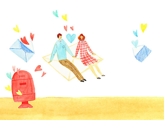 전신 PSD 커플 여자 남자 일러스트 사랑 두명 손잡기 우체통 하트 편지 국내일러스트 모양 감정 관계 모션 사람 파일형식