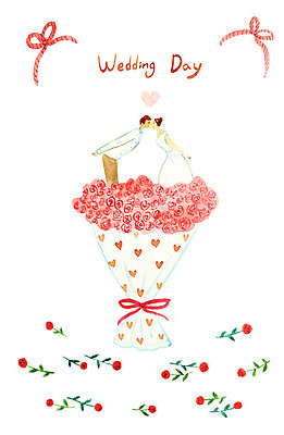 PSD 커플 여자 남자 꽃 꽃다발 웨딩드레스 결혼 일러스트 키스 사랑 두명 하트 국내일러스트 모양 식물 드레스 감정 관계 사람 이벤트 애정표현 파일형식