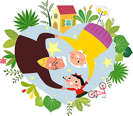 나무 여자 할아버지 노년 남자 꽃 행복 별 할머니 어린이 일러스트 나뭇잎 손녀 주택 사랑 상반신 건물 세명 실버라이프 손잡기 자전거 노부부 화목 하트 즐거움 국내일러스트 AI파일 자연요소 모양 식물 라이프스타일 건축물 부부 감정 컨셉 잎 모션 사람 성인 바이크 손주 파일형식 벡터