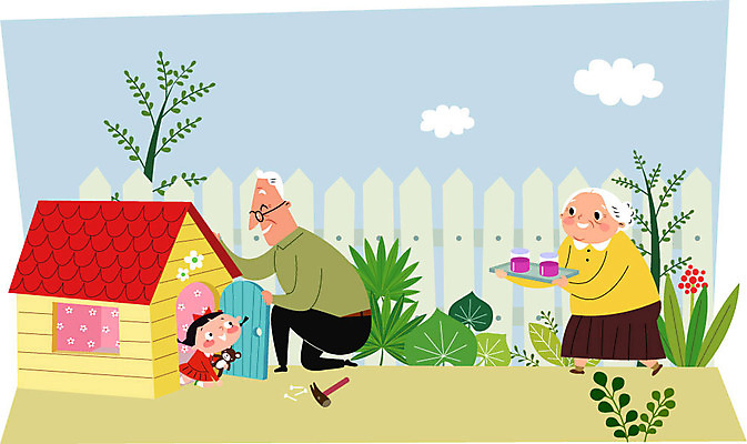 전신 나무 구름 여자 할아버지 노년 남자 할머니 음료 어린이 일러스트 손녀 주택 쟁반 야외 세명 실버라이프 울타리 노부부 곰인형 공구 못 망치 즐거움 만들기 국내일러스트 AI파일 자연요소 식물 라이프스타일 부부 감정 인형 모션 사람 성인 건물 담장 도구 손주 파일형식 벡터