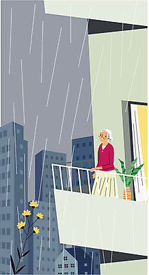 전신 여자 노년 꽃 화분 할머니 일러스트 난간 아파트 한명 상반신 건물 실버라이프 발코니 도시 비 고독 야간 국내일러스트 AI파일 자연요소 식물 1 라이프스타일 건축물 감정 날씨 주택 사람 성인 파일형식 벡터