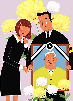 여자 할아버지 노년 남자 꽃 일러스트 국화 상반신 성인 세명 실버라이프 슬픔 죽음 애도 장례 영정사진 국내일러스트 AI파일 상주시 식물 라이프스타일 감정 사람 경상북도 파일형식 벡터