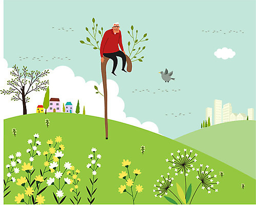 전신 나무 구름 할아버지 노년 남자 꽃 여유 일러스트 자연 조류 지팡이 휴식 주택 한명 앉기 실버라이프 새싹 동산 국내일러스트 AI파일 자연요소 식물 동물 1 라이프스타일 감정 컨셉 모션 사람 성인 건물 생태계 파일형식 벡터