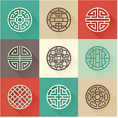 한국문화 한국전통 전통 문양 디자인 무늬 패턴 일러스트 사람없음 세트 전통문양 사각형 원형 격자 문살무늬 국내일러스트 AI파일 도형 동양문화 한국 문살 파일형식 벡터