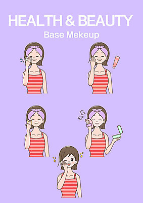 클립아트 여자 일러스트 여러명 상반신 성인 화장 뷰티 화장품 피부 스킨 파우더 로션 여자만 국내일러스트 AI파일 다수 사람 신체부위 파일형식 벡터