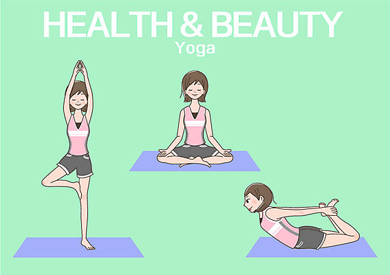 전신 클립아트 여자 일러스트 요가 건강 성인 세명 운동 뷰티 헬스 매트 여자만 국내일러스트 AI파일 웰빙 사람 파일형식 벡터