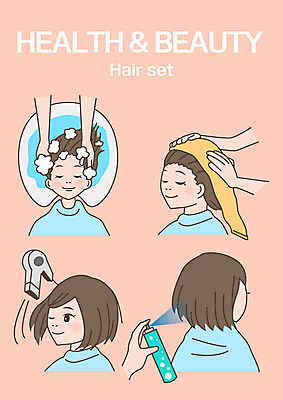 클립아트 여자 일러스트 여러명 상반신 성인 드라이어 헤어관리 머리감기 에센스 여자만 국내일러스트 AI파일 다수 사람 뷰티 청결 화장품 미용용품 파일형식 벡터