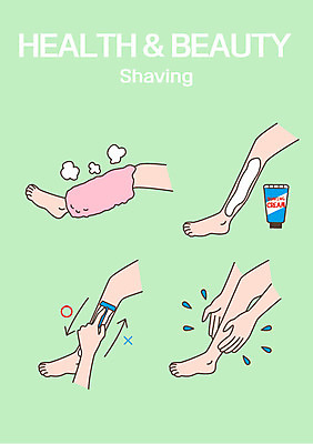 클립아트 일러스트 신체부위 뷰티 다리 면도기 면도크림 국내일러스트 AI파일 사람 위생용품 파일형식 벡터