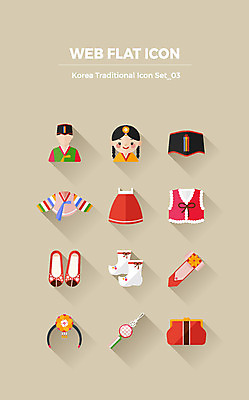 아이콘 한국전통 여자 세트 치마 머리띠 조끼 한복 플랫아이콘 노리개 저고리 웹아이콘 아얌 댕기 덧신 웹엘리먼트 파우치 2D아이콘 AI파일 전통 신발 가방 장신구 하의 전통소품 한국 사람 외투 전통의상 엘리먼트 파일형식 벡터