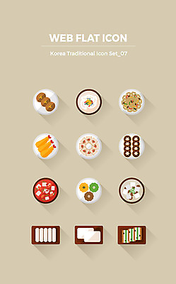 아이콘 한국전통 떡 사람없음 세트 버섯 플랫아이콘 나물 웹아이콘 새우튀김 나박김치 가래떡 두부조림 만두국 소고기산적 웹엘리먼트 인절미 잡채 소고기뭇국 2D아이콘 AI파일 전통 음식 채소 김치 새우 한국 튀김 국 조림 엘리먼트 파일형식 벡터