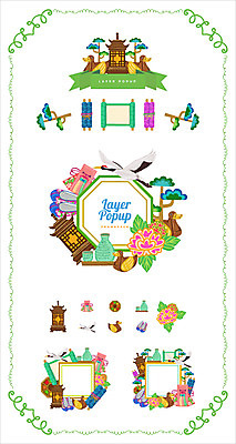 아이콘 한국전통 꽃 프레임 복주머니 사람없음 세트 학 등불 도자기 두루마리 웹아이콘 꽃신 청둥오리 웹엘리먼트 2D아이콘 AI파일 식물 전통 신발 조류 조명 오리 전통소품 한국 엘리먼트 파일형식 벡터