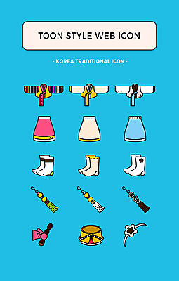 아이콘 한국전통 사람없음 세트 한복 노리개 웹아이콘 색동저고리 버선 아얌 카툰스타일 여자한복 웹엘리먼트 2D아이콘 AI파일 전통 양말 전통소품 한국 전통의상 저고리 엘리먼트 파일형식 벡터
